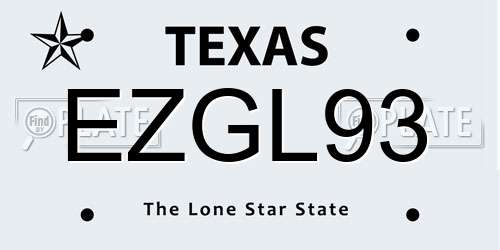 EZGL93 Texas License Plate
