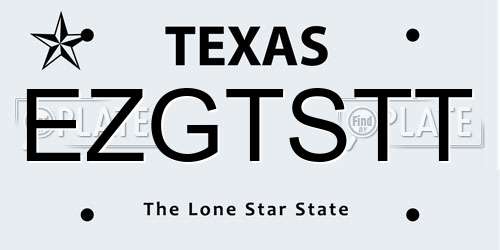 EZGTSTT Texas License Plate