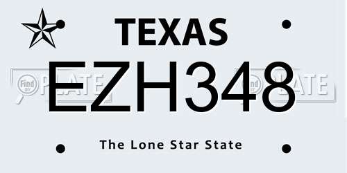 EZH348 Texas License Plate