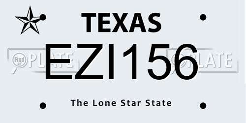 EZI156 Texas License Plate