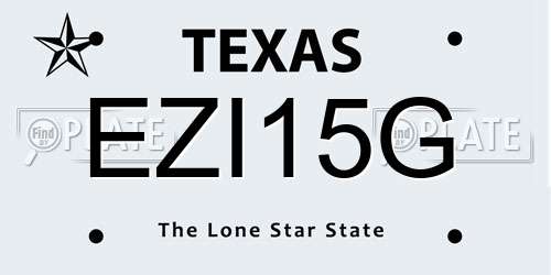 EZI15G Texas License Plate