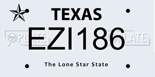 EZI186 Texas License Plate