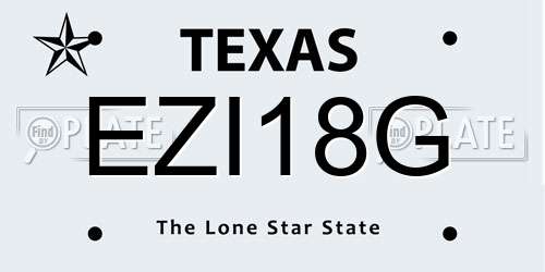 EZI18G Texas License Plate