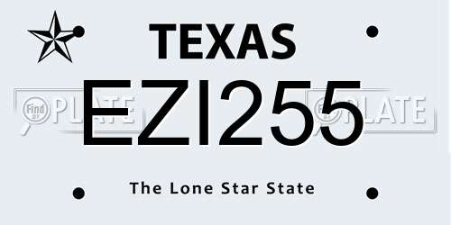 EZI255 Texas License Plate