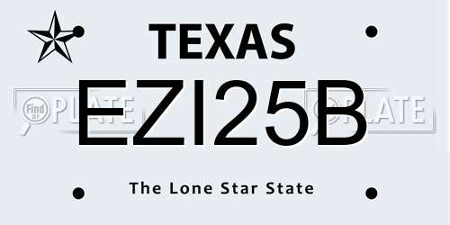 EZI25B Texas License Plate