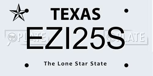 EZI25S Texas License Plate