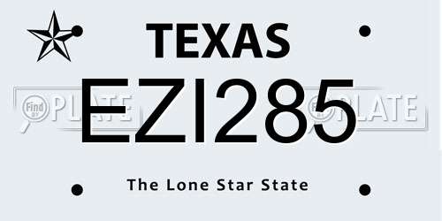 EZI285 Texas License Plate