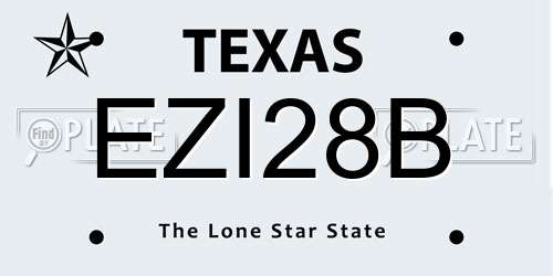 EZI28B Texas License Plate