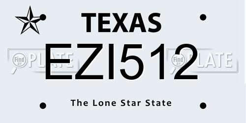 EZI512 Texas License Plate