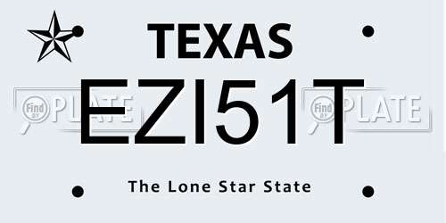 EZI51T Texas License Plate