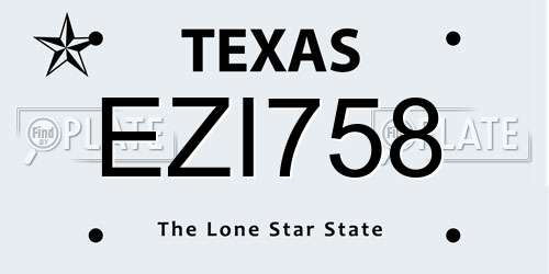 EZI758 Texas License Plate