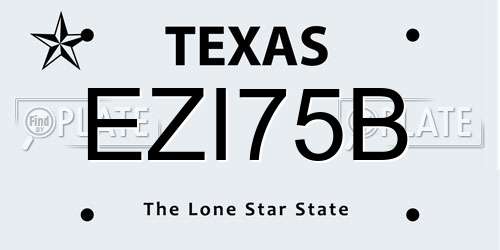 EZI75B Texas License Plate
