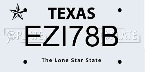 EZI78B Texas License Plate