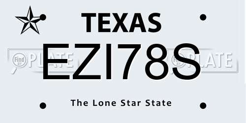 EZI78S Texas License Plate
