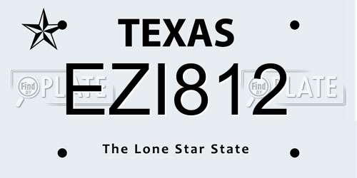 EZI812 Texas License Plate
