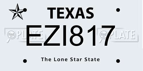 EZI817 Texas License Plate