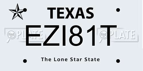 EZI81T Texas License Plate