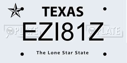 EZI81Z Texas License Plate