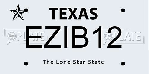 EZIB12 Texas License Plate