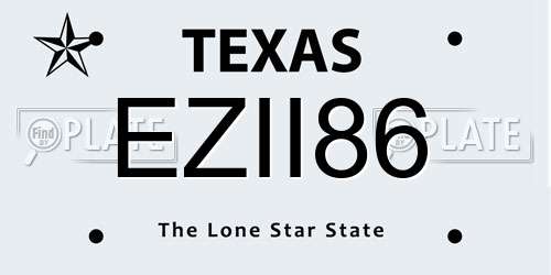 EZII86 Texas License Plate