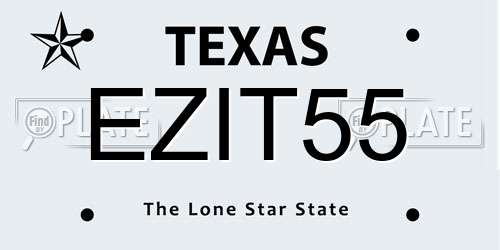 EZIT55 Texas License Plate