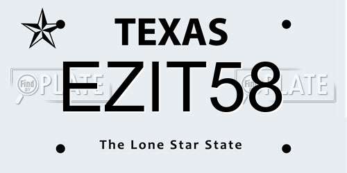 EZIT58 Texas License Plate