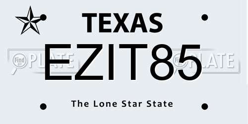 EZIT85 Texas License Plate