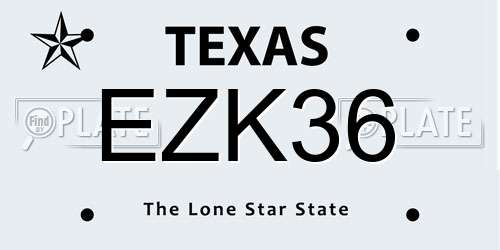 EZK36 Texas License Plate