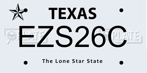 EZS26C Texas License Plate