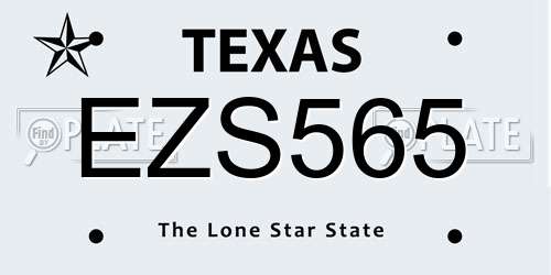 EZS565 Texas License Plate