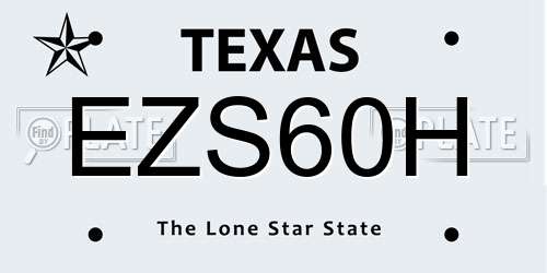 EZS60H Texas License Plate