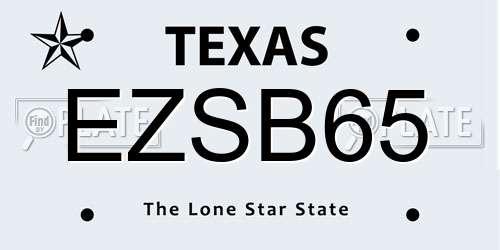 EZSB65 Texas License Plate