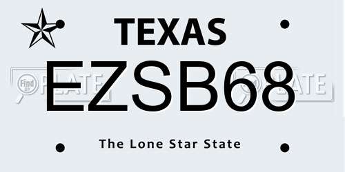 EZSB68 Texas License Plate