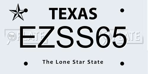 EZSS65 Texas License Plate