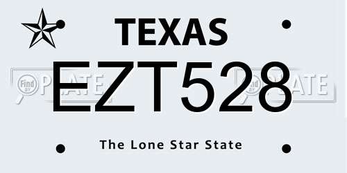 EZT528 Texas License Plate