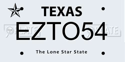 EZTO54 Texas License Plate