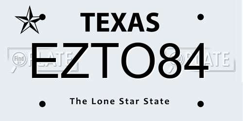 EZTO84 Texas License Plate