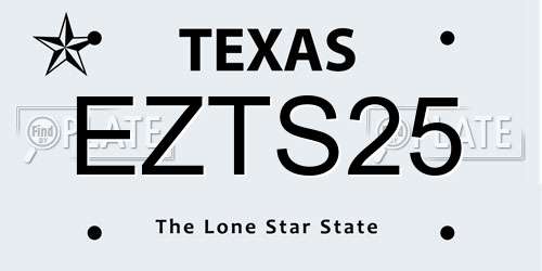 EZTS25 Texas License Plate