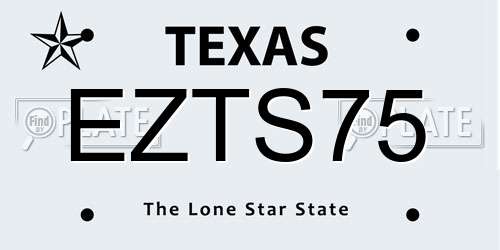 EZTS75 Texas License Plate