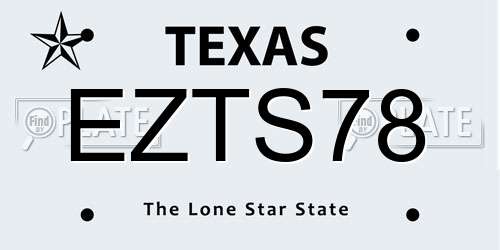 EZTS78 Texas License Plate