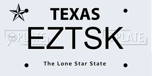 EZTSK Texas License Plate