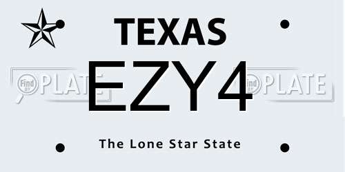 EZY4 Texas License Plate