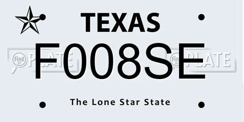 F008SE Texas License Plate