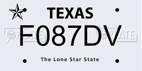 F087DV Texas License Plate