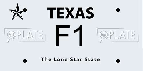 F1 Texas License Plate