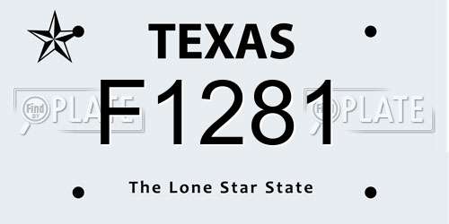 F1281 Texas License Plate