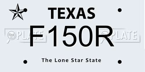 F150R Texas License Plate