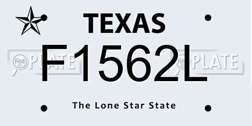 F1562L Texas License Plate