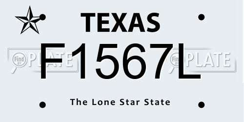 F1567L Texas License Plate