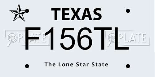 F156TL Texas License Plate